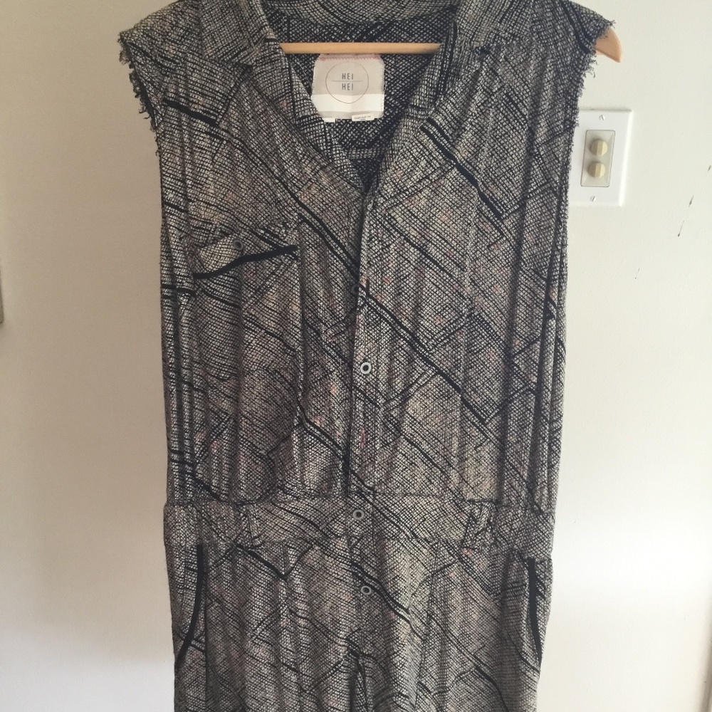 Anthropologie Hei,Short sleeve brown/black romper